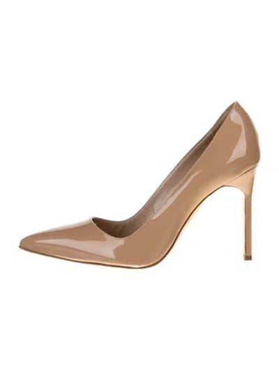 Pre-owned Manolo Blahnik Patent Leather Pumps In Neutral