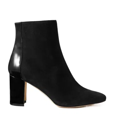 Manolo Blahnik Rosie 70 Patent-leather And Suede Ankle Boots In Black