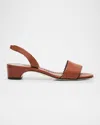 Manolo Blahnik Patobar Leather Slingback Sandals