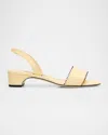 Manolo Blahnik Patobar Leather Slingback Sandals