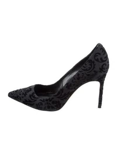 Pre-owned Manolo Blahnik Patterned Pumps In Black