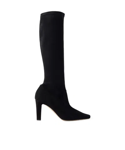 Manolo Blahnik Pavisco 90 Suede Knee Boots In White