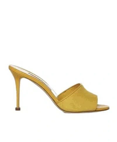 Manolo Blahnik Peep Toe 90mm Mules In Multi