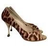 Manolo Blahnik Peep-toe Pumps In Animal Print Pony Hair In Multi