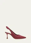 Manolo Blahnik Pelagalo Gala Ruched Bow Slingback Pumps In Dred6045