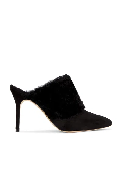 MANOLO BLAHNIK PELOS 90 SUEDE MULE