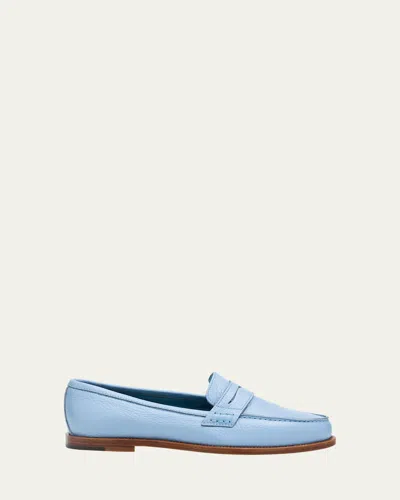 Manolo Blahnik Perrita Leather Penny Loafers