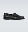 Manolo Blahnik Perry Full-grain Leather Penny Loafers In Black