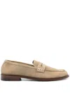 Manolo Blahnik Perry Penny-slot Suede Loafers In Neutrals