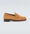 Manolo Blahnik Perry Suede Penny Loafers In Brown
