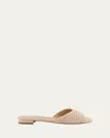 Manolo Blahnik Pirua Ruched Suede Mule Sandals In Beige