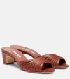 Manolo Blahnik Piruabar Gathered Leather Mules