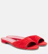 Manolo Blahnik Piruaflat Gathered Suede Slides