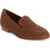 Manolo Blahnik Pitakara Raffia Loafer In Brown