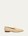 Manolo Blahnik Pitakara Leather-trimmed Raffia Loafers In Dcrm1105