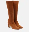 Manolo Blahnik Pitana Suede Knee-high Boots In Brown