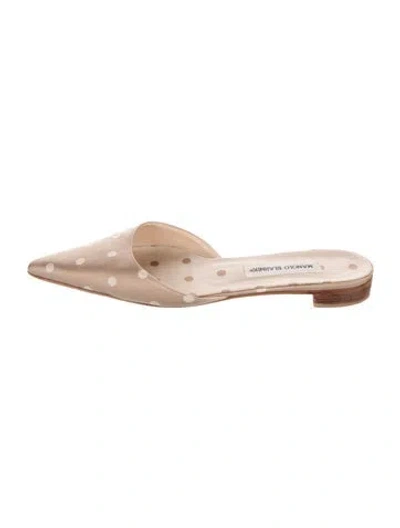 Pre-owned Manolo Blahnik Plaid Print Mules In Neutral