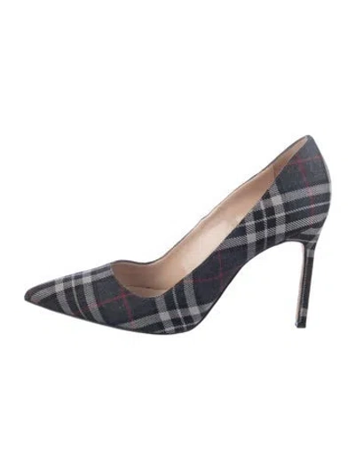 Pre-owned Manolo Blahnik Plaid Print Pumps In Multi