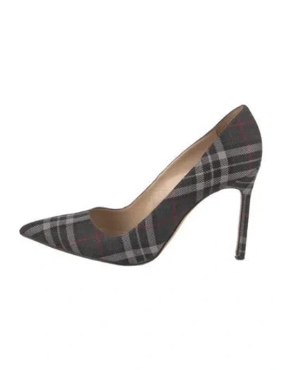 Pre-owned Manolo Blahnik Plaid Print Pumps In Multi