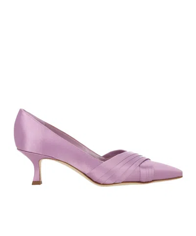 Manolo Blahnik Pleated Pointed Heeled Pumps In Pink