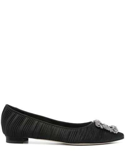 Manolo Blahnik Pleated Pumps In Black