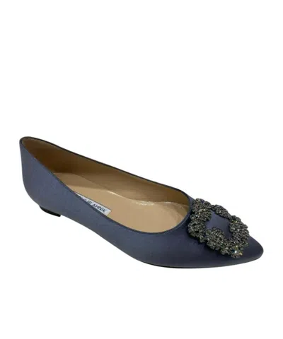 Manolo Blahnik Pointed Ballet Shoes In Black