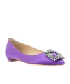 Manolo Blahnik Pointed Ballet Shoes In Purple