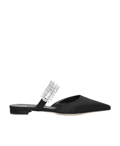 Manolo Blahnik Pointed Flat Shoes In Black