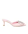 Manolo Blahnik Pointed High Heel Sandals In Pink