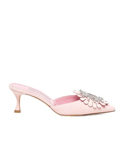 Manolo Blahnik Pointed High Heel Sandals In Pink