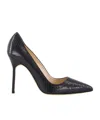 Manolo Blahnik Embossed Pointed Toe Pumps In Black