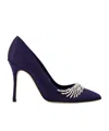 Manolo Blahnik Jewelry Decorated High Heels In Black