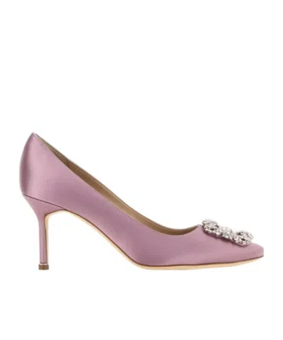 Manolo Blahnik Pointed High Heels In Nude