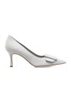 Manolo Blahnik Pointed High Heels In White