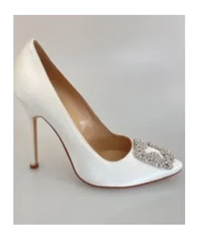 Manolo Blahnik Pointed High Heels In White