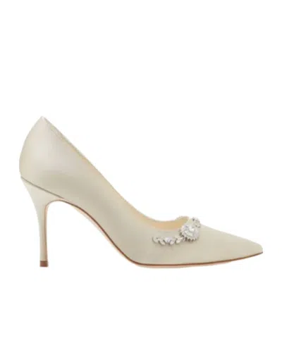 Manolo Blahnik Pointed High Heels In White