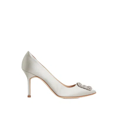 Manolo Blahnik Pointed High Heels In White
