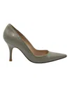 Manolo Blahnik Pointed Pumps In Grey Leather In Grey