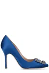 Manolo Blahnik Pointed-toe Mid-height Stiletto Pumps With Decorative Embellishment In Animal Print