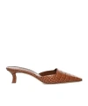 Manolo Blahnik Crocodile-embossed Mules In Brown