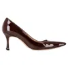 Manolo Blahnik Pointed-toe Pumps In Brown Patent Leather In Brown