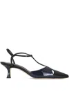 Manolo Blahnik Pointed-toe T-strap Pumps In Black
