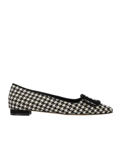 Manolo Blahnik Pointed-toe Ballet Flats In Black