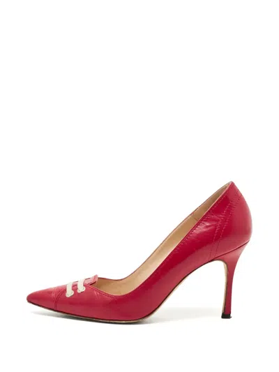 Pre-owned Manolo Blahnik Pointed-toe Pumps In Red