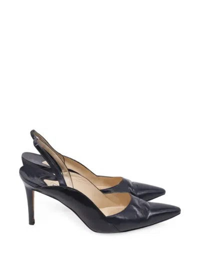 Pre-owned Manolo Blahnik Pointed-toe Slingback Pumps In Black
