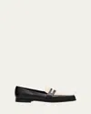 Manolo Blahnik Polonoff Bicolor Penny Loafers In Black