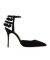 Manolo Blahnik Tumusami 105 Pom Pom-embellished Suede Pumps In Black