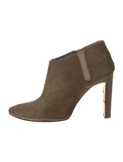 Pre-owned Manolo Blahnik Ponyhair Boots In Neutral