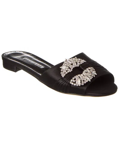 Manolo Blahnik Pralina Satin Flat In Animal Print