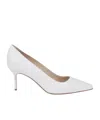 Manolo Blahnik Pre Coll Pointed Pumps In White